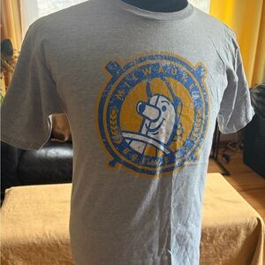Milwaukee brewers Gray T-Shirt with Blue and Gold Graphic
